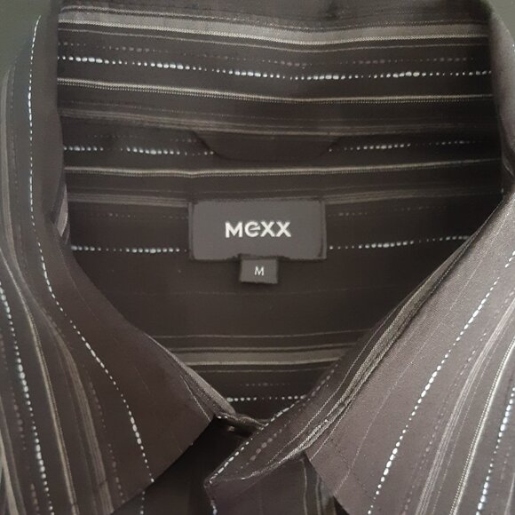 MEXX SZ M Men's Black & White Striped Button Up Dress Shirt - Picture 13 of 13